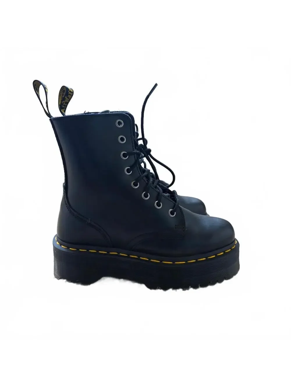 Dr. Martens Black Leather Platform Boots Size: USM 4 - Picture 3 of 7